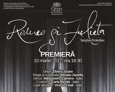 Spectacolul de balet ”Romeo şi Julieta”, în regia lui Renato Zanella, va avea premiera la ONB pe 10 martie