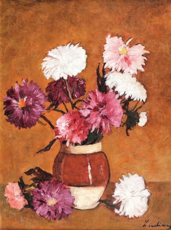 Pânza "Crizanteme şi dumitriţe", de Ştefan Luchian, estimată de casa Artmark la 160.000 de euro, va fi licitată pe 9 mai