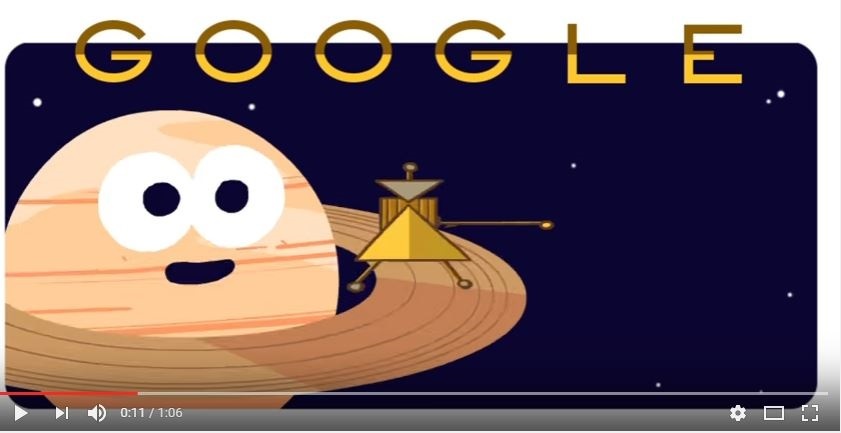 Google şi-a modificat logoul pentru a marca misiunea sondei spaţiale Cassini