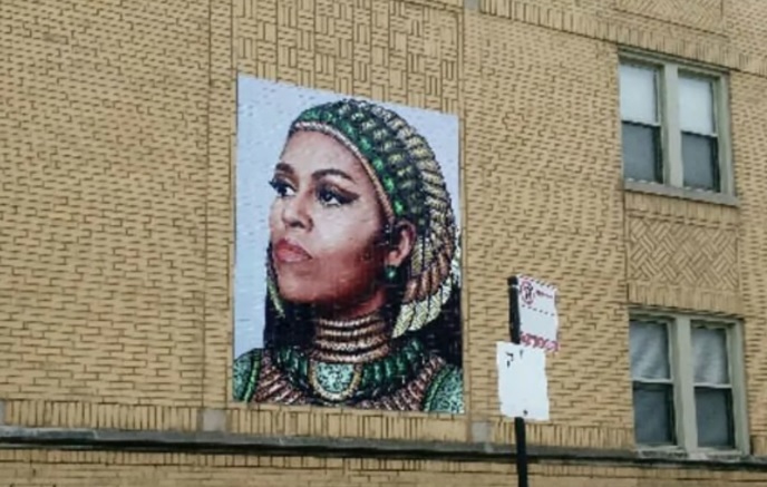 Un desen mural care o prezintă pe Michelle Obama, pictat în Chicago, generează controverse
