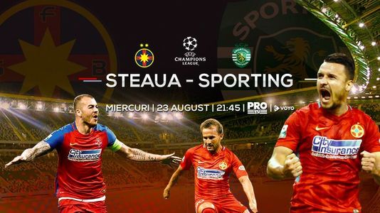 Returul dintre FCSB şi Sporting Lisabona va fi transmis în direct miercuri seară de Pro TV