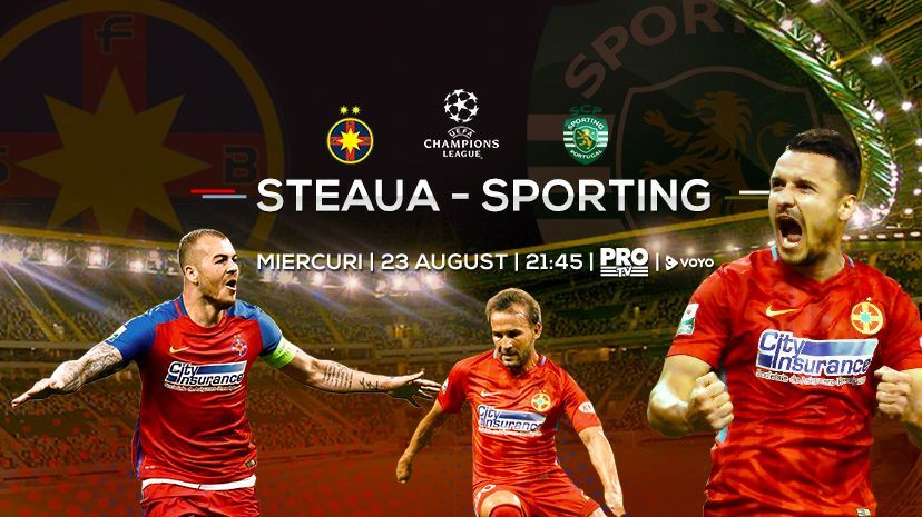 Returul dintre FCSB şi Sporting Lisabona va fi transmis în direct miercuri seară de Pro TV