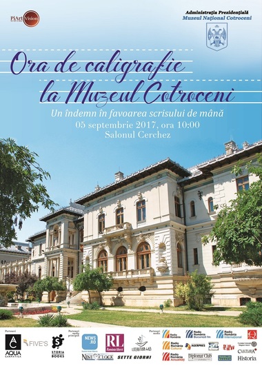 Mihai Şora, Ana Blandiana, Maia Morgenstern, Alexandru Tomescu şi Andreea Răducan, la ”Ora de caligrafie” de la Muzeul Naţional Cotroceni