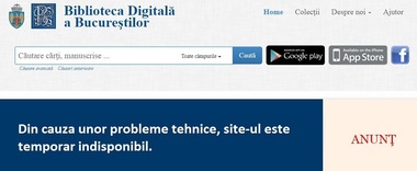 Bibioteca Digitală a Bucureştilor a dispărut din online. 25 de profesori de la universităţi din Viena, New York, Liverpool, Londra şi Iaşi cer restabilirea accesului la digibuc.ro 