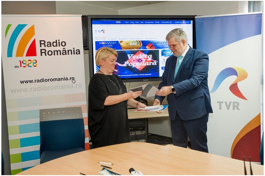 Georgică Severin şi Doina Gradea au semnat un acord cadru de colaborare între Radio România şi TVR