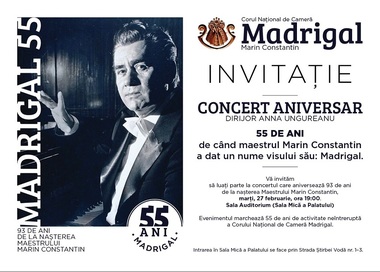 Corul Naţional de Cameră "Madrigal - Marin Constantin" sărbătoreşte marţi 55 de ani de existenţă