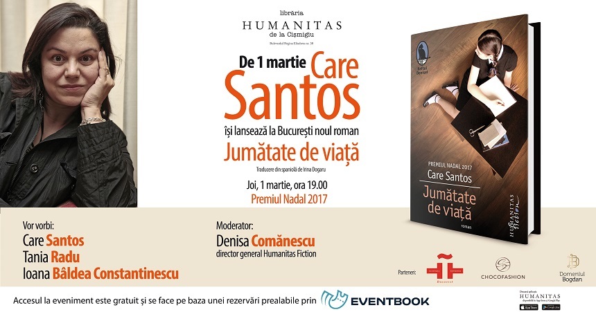 Scriitoarea catalană Care Santos revine la Bucureşti pentru a-şi prezenta romanul "Jumătate de viaţă", distins cu Premiul Nadal