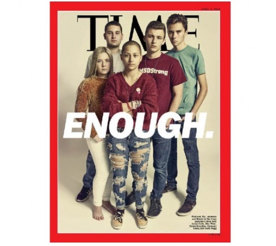 Supravieţuitori ai atacului armat de la liceul din Parkland, pe coperta revistei Time, înainte de „March For Our Lives”