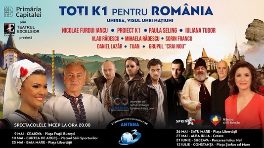 Teatrul Excelsior anunţă un turneu naţional cu spectacolul "Toţi K1 pentru România"