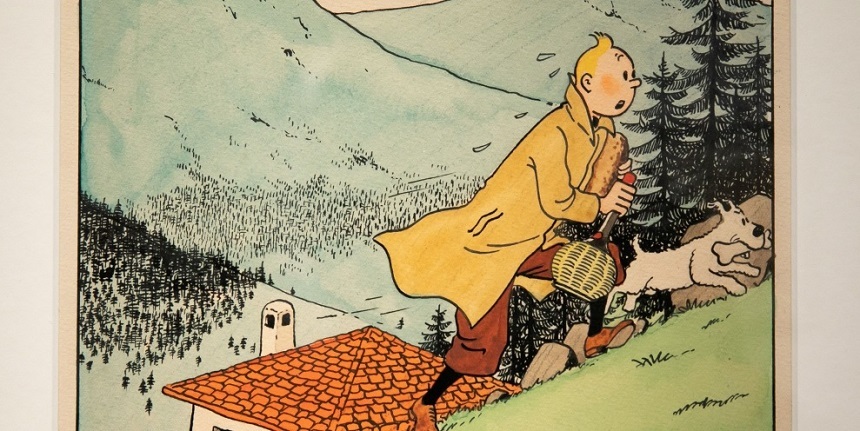 O acuarelă rară, semnată Hergé, a fost adjudecată la peste 600.000 de euro la Christie's Paris