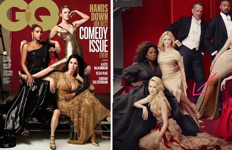 Revista GQ a ironizat coperta publicaţiei Vanity Fair dedicată galei Oscar: Regretăm că am încălcat legile naturii