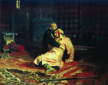 Tabloul lui Ilya Repin care îl reprezintă pe Ivan cel Groaznic ucigându-şi fiul, vandalizat la o galerie din Moscova