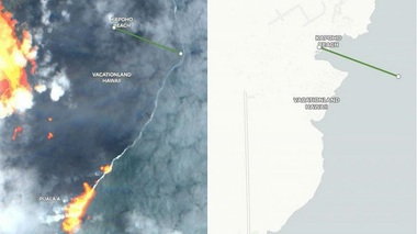 Coasta principalei insule din Hawaii s-a extins cu 1,5 kilometri în urma erupţiilor vulcanului Kilauea