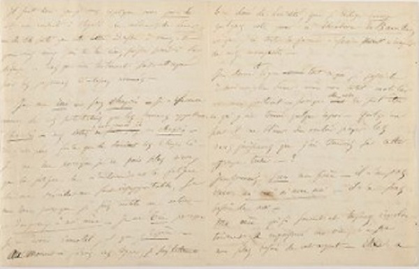 O scrisoare în care poetul Charles Baudelaire îşi anunţa intenţia de a se sinucide, scoasă la licitaţie la Fontainebleau