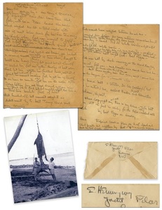 O scrisoare a lui Hemingway despre capturarea unui marlin care ar fi inspirat "Bătrânul şi Marea", adjudecată la 28.000 de dolari