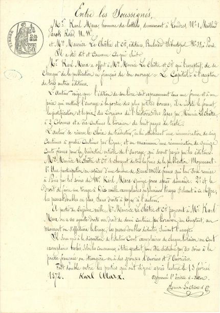 Scrisori ale lui Karl Marx, scoase la licitaţie