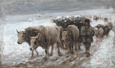 Tabloul "Care cu provizii", de Nicolae Grigorescu, pus în vânzare de Artmark pentru 35.000 de euro