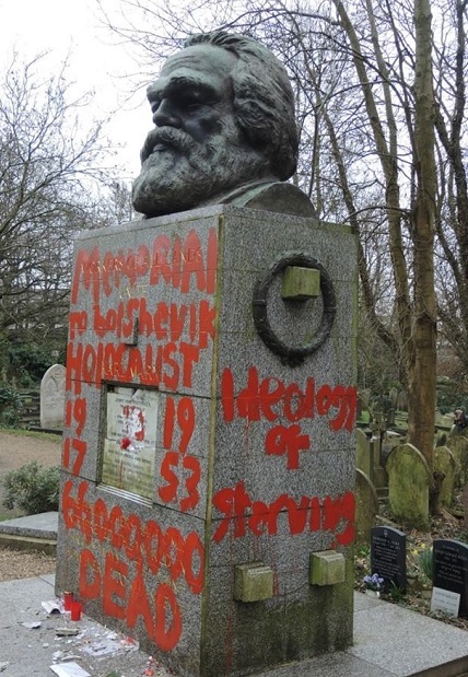 Mormântul lui Karl Marx din cimitirul londonez Highgate, vandalizat pentru a doua oară în două săptămâni