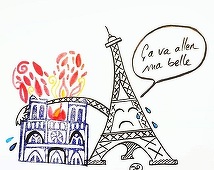 Notre-Dame de Paris, omagiată în desenele unor artişti - FOTO