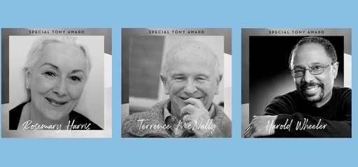 Actriţa Rosemary Harris, dramaturgul Terrence McNally şi orchestratorul Harold Wheeler, premii Tony pentru întreaga activitate