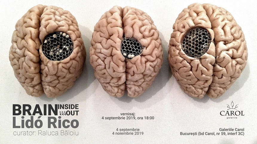 Expoziţia "Brain inside(out)" a sculptorului spaniol Lidó Rico, inaugurată în septembrie la Galeriile Carol