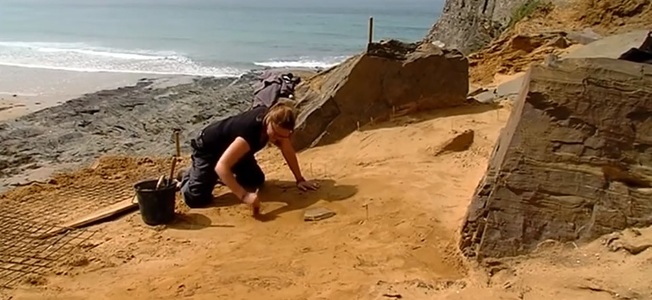 Sute de urme de paşi de neanderthalieni datând de acum 80.000 de ani, descoperite pe o plajă normandă