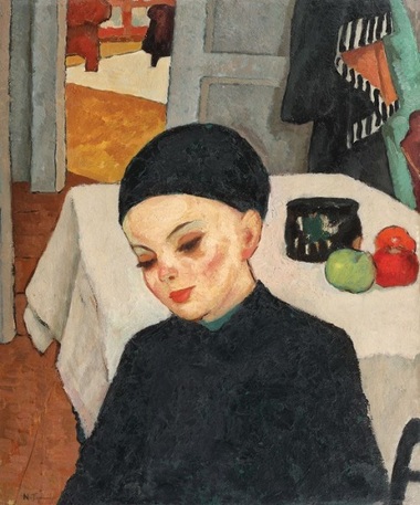 Licitaţie Top 100 Mari Maeştri ai Artei Româneşti - Tabloul "Lecţia", de Nicolae Tonitza, a fost evaluat la 200.000 de euro