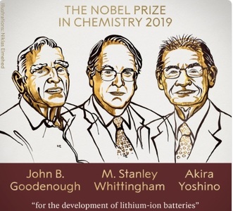 Cercetătorii John B. Goodenough, M. Stanley Whittingham şi Akira Yoshino, laureaţi ai premiului Nobel pentru Chimie