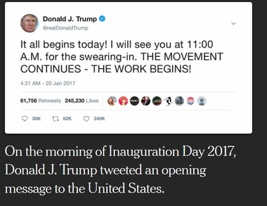 The New York Times - Cum a transformat Trump Preşedinţia în peste 11.000 de mesaje pe Twitter