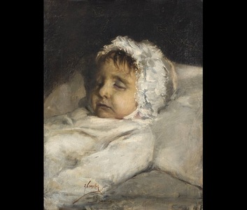 Un tablou care înfăţişează o fetiţă muribundă, atribuit lui Joaquín Sorolla