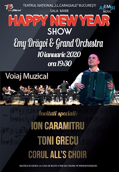 Spectacolul muzical "Happy New Year" va înlocui "Regele moare" în 10 ianuarie la TNB. Invitaţi speciali: Ion Caramitru şi Toni Grecu