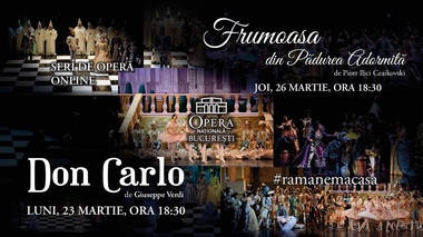 Opera Naţională Bucureşti va difuza spectacole online în fiecare luni şi joi