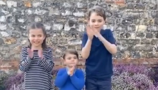 Coronavirus - George, Charlotte şi Louis reuniţi într-un videoclip pentru a aplauda personalul medical