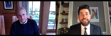 Cineastul John Krasinski a prezentat pe YouTube un show dedicat „ştirilor pozitive” şi l-a avut invitat pe actorul Steve Carell - VIDEO