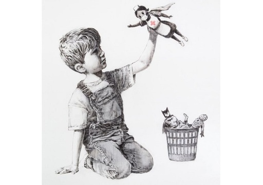 Banksy a creat o lucrare pentru „supereroii” din sistemul sanitar britanic