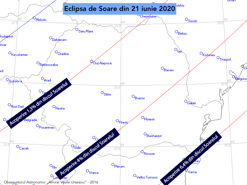 O eclipsă parţială de Soare, vizibilă duminică în România