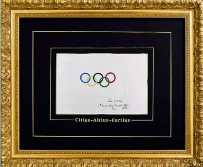 Desenul drapelului olimpic al lui Coubertin, adjudecat la 185.000 de euro