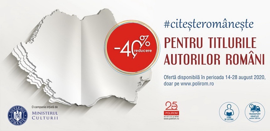 Editura Polirom se alătură campaniei Citeşte Româneşte: 500 de titluri semnate de autori români, la reducere cu 40%