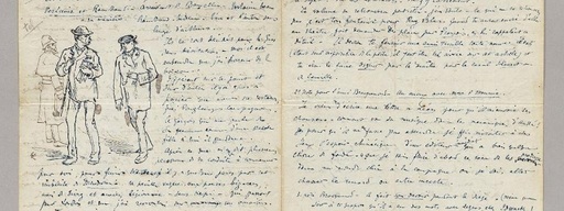 Verlaine şi Rimbaud pe un desen scos la vânzare de casa Christie's
