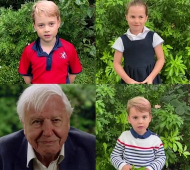Copiii ducelui şi ducesei de Cambridge au vorbit public pentru prima dată, într-un videoclip în care i-au adresat întrebări despre animale lui David Attenborough - VIDEO