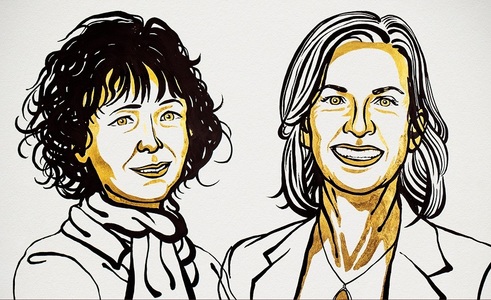 Premiul Nobel pentru Chimie 2020 - Emmanuelle Charpentier şi Jennifer A. Doudna, laureate pentru „dezvoltarea unei metode de editare a genomului”
