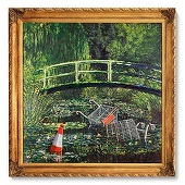 Banksy a transformat în pamflet "Nuferii" de Monet, iar creaţia sa este scoasă la vânzare de Sotheby's de la 3 milioane de lire sterline