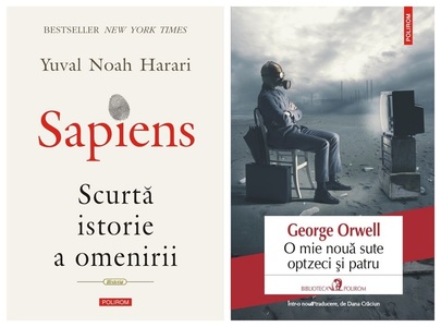 „Sapiens. Scurtă istorie a omenirii” şi „O mie nouă sute optzeci şi patru”, între cele mai vândute titluri Polirom în anul 2020
