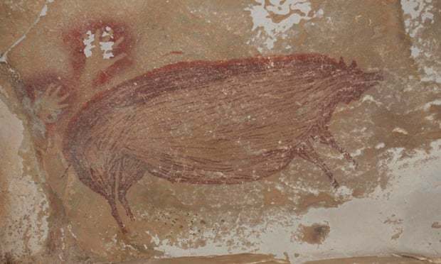 Cea mai veche pictură rupestră, datând de cel puţin 45.500 de ani, a fost descoperită într-o peşteră indoneziană
