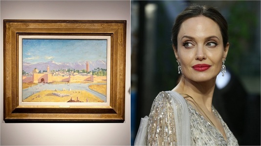 Angelina Jolie vinde un tablou rar de Winston Churchill pictat în timpul războiului