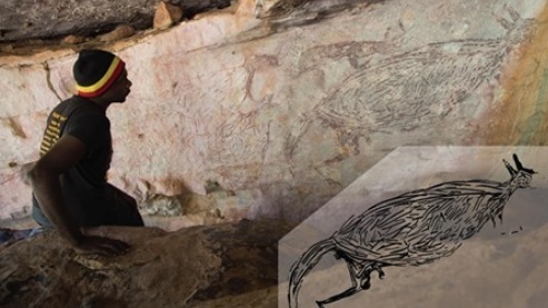 Cea mai veche operă de artă rupestră australiană este un cangur