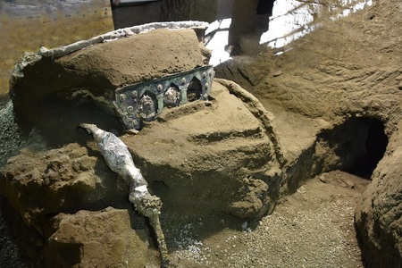 Pompei - Descoperire excepţională a unui fastuos car ceremonial roman - FOTO