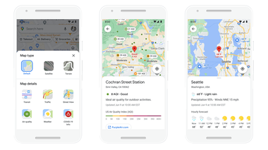 Peste o sută de îmbunătăţiri aduse Google Maps, anul acesta - Noi date despre vreme şi calitatea aerului, rute eco-friendly şi alerte pentru zone cu emisii scăzute