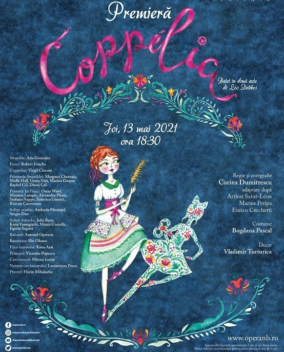Premiera spectacolului "Coppélia" va avea loc cu public la Opera Naţională Bucureşti