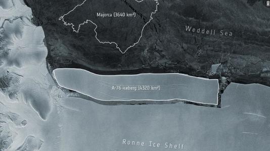 Un aisberg cu dimensiuni mai mari decât insula Mallorca, desprins din Antarctica
